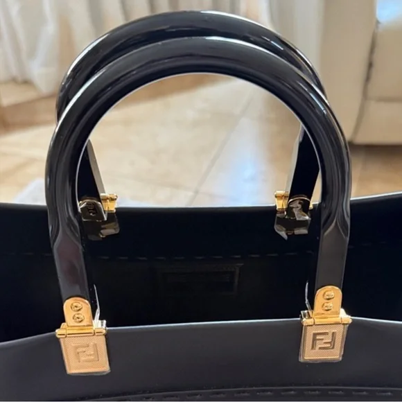 Fendi Black and Gold Fendace Bag - Picture 6 of 6
